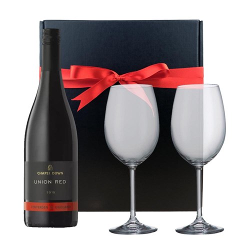 Chapel Down Union Red And Bohemia Glasses In A Gift Box